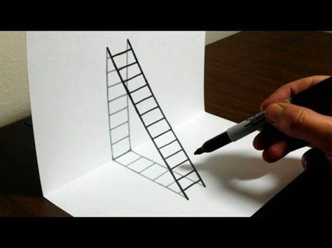  How to Draw 3D Steps - Easy Trick Art - YouTube in 2019 | Illusion drawings, 
